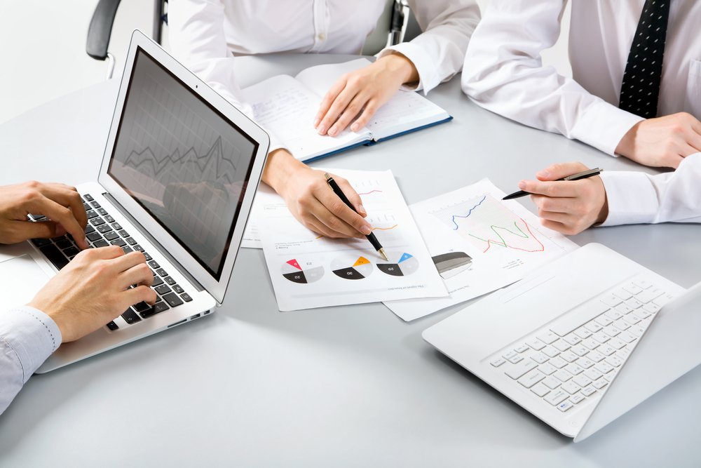 Team working on computer