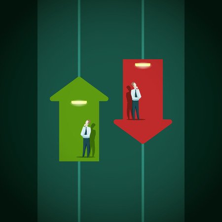 Green up and Red down arrows