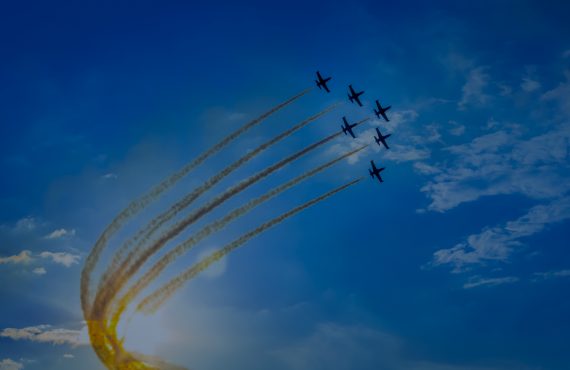 Airshow Jets Darkened HiRes Jets flying in formation