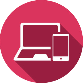 Relyence Advantage: Browser-based and mobile friendly Computer and phone icon