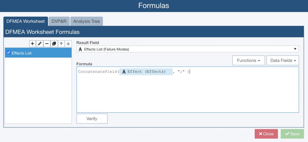 Relyence Formulas Concatenate Function